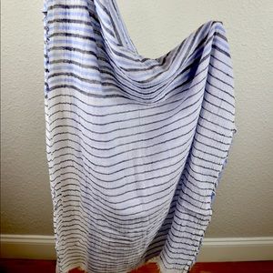 Striped blue white gap scarf 73”